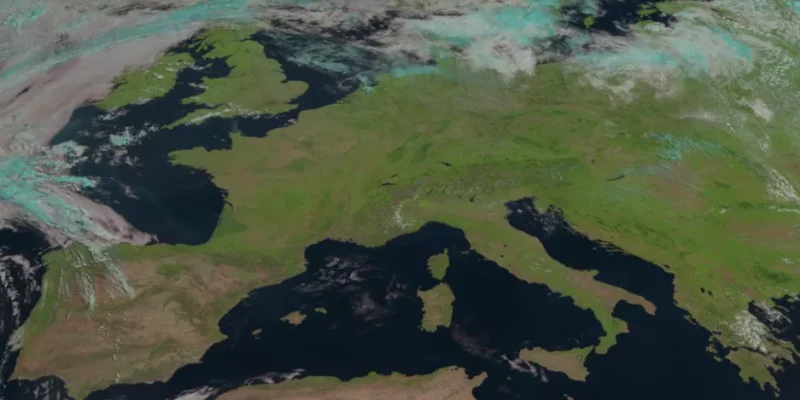 An unusually cloudfree view of Europe in July 2022