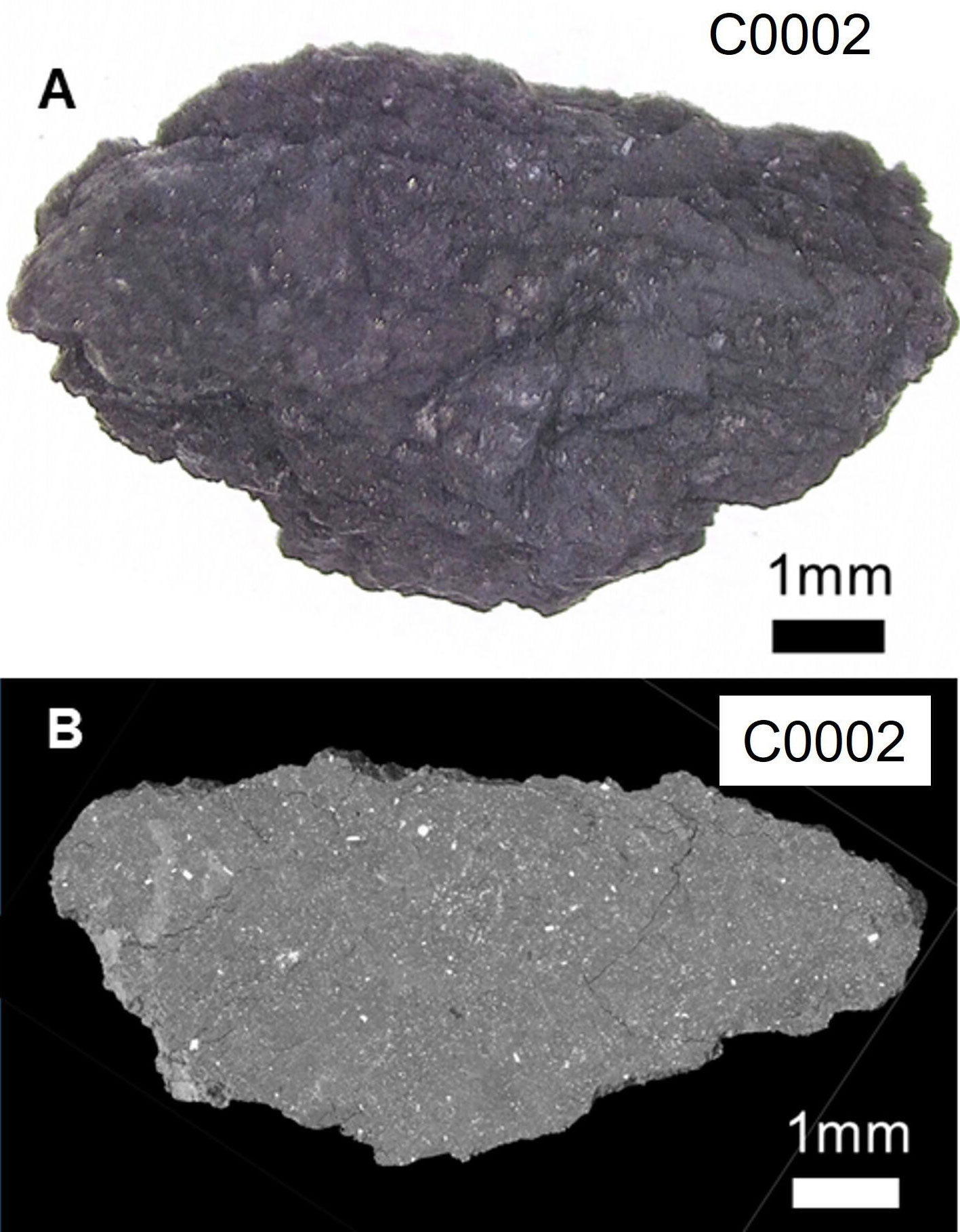 As can be seen, the entire sample consists of fine particles (grey)