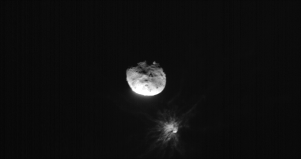 NASA's LICIACube satellite captured plume after impact