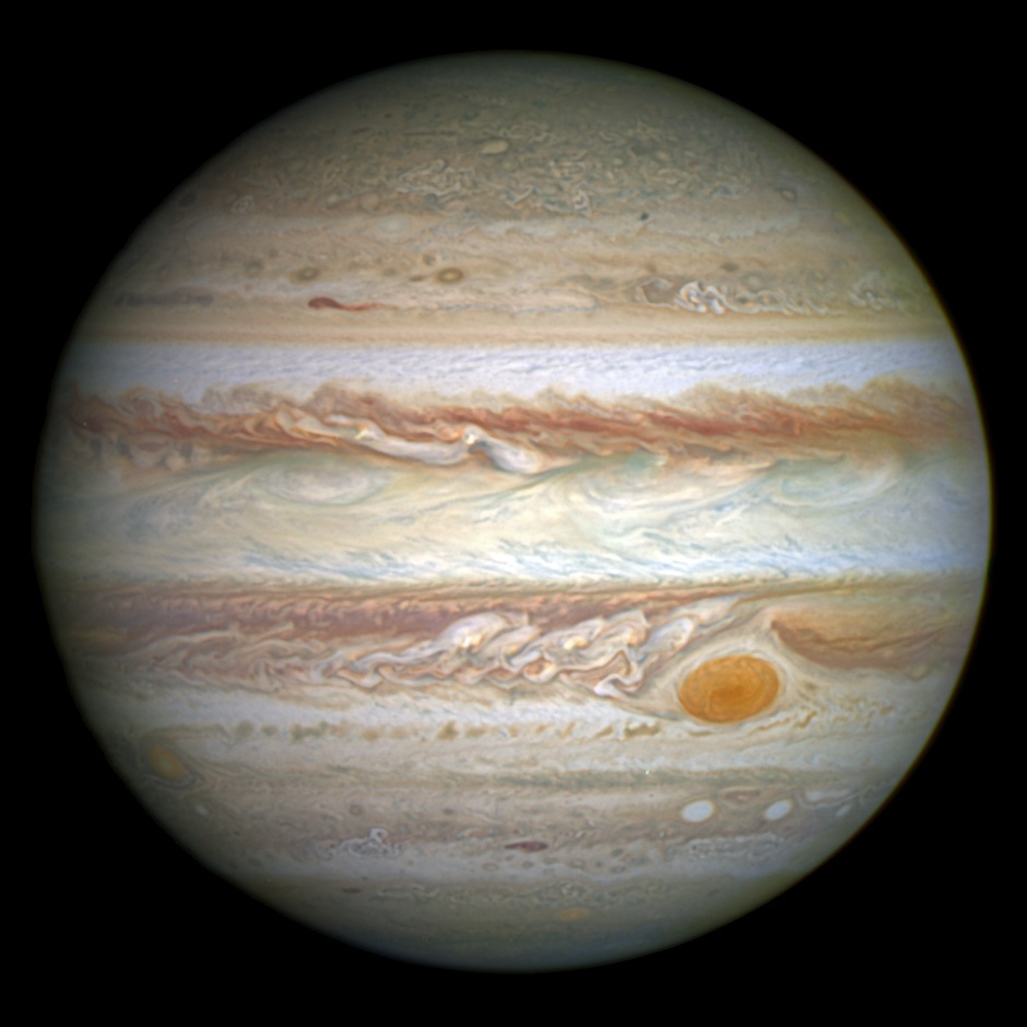 This full-disc image of Jupiter was taken on 21 April 2014 with Hubble's Wide Field Camera 3 ( WFC3 )