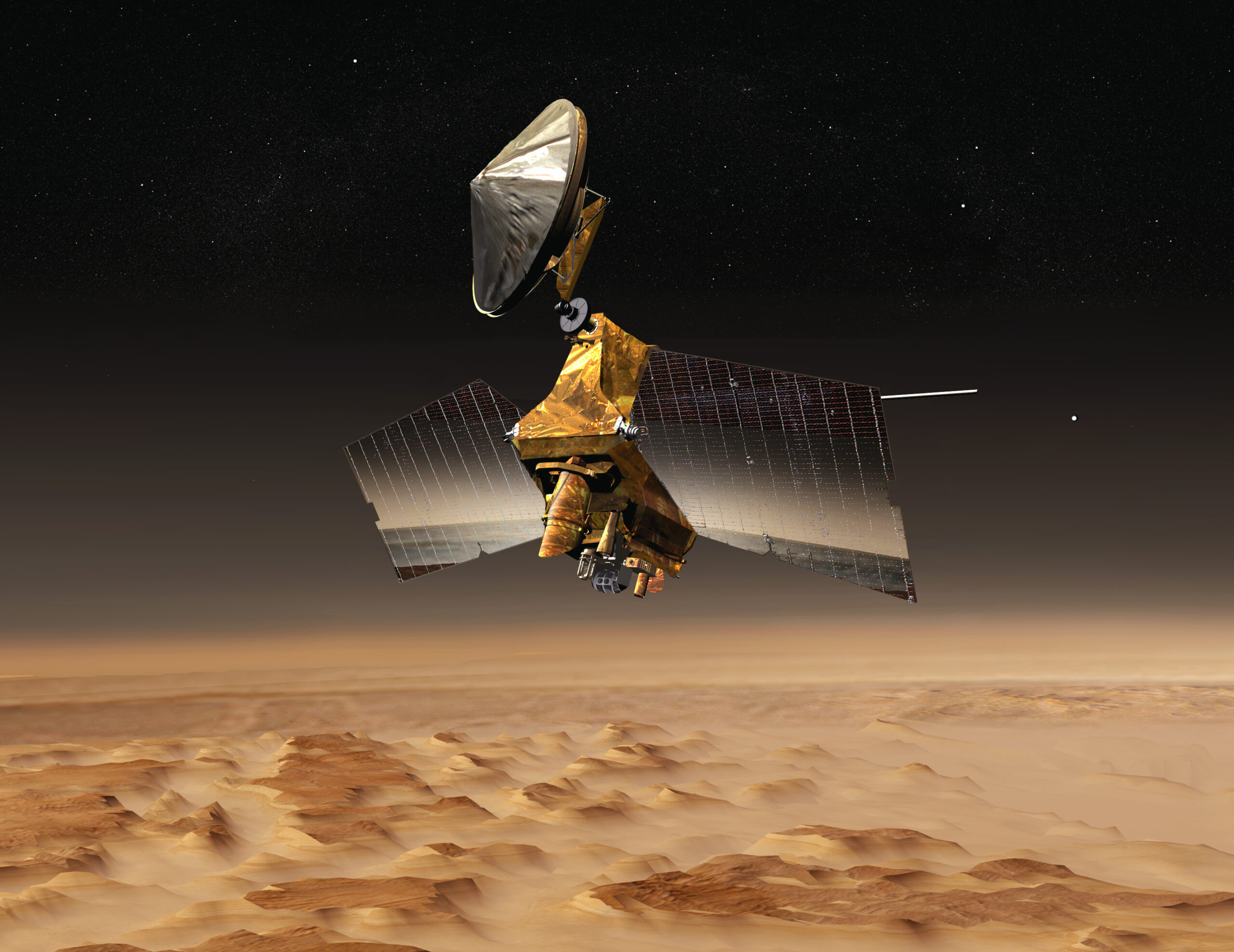 Artist's impression of the Mars Reconnaissance Orbiter spacecraft.